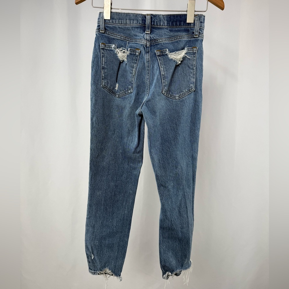 Abercrombie & Fitch The Mom High Rise Distressed Jeans in Blue Size‎ 24 or 00 - Picture 4 of 8